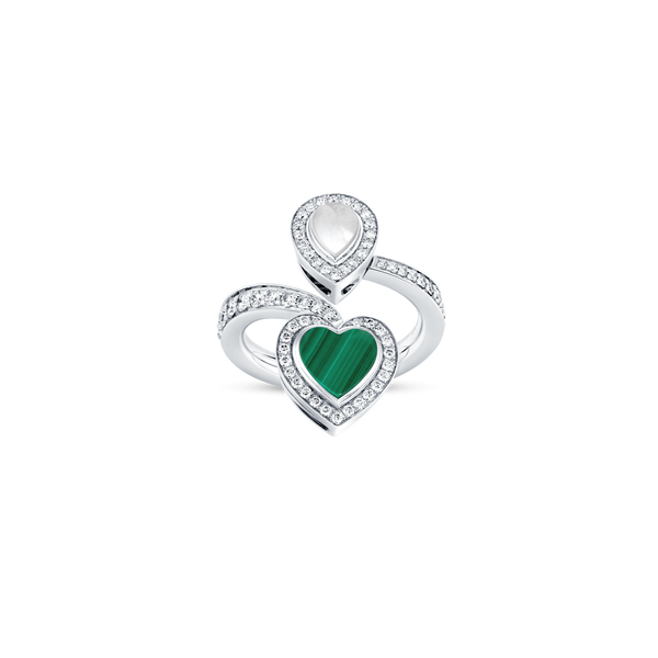 Venus Mother of Pearl & Malachite Ring