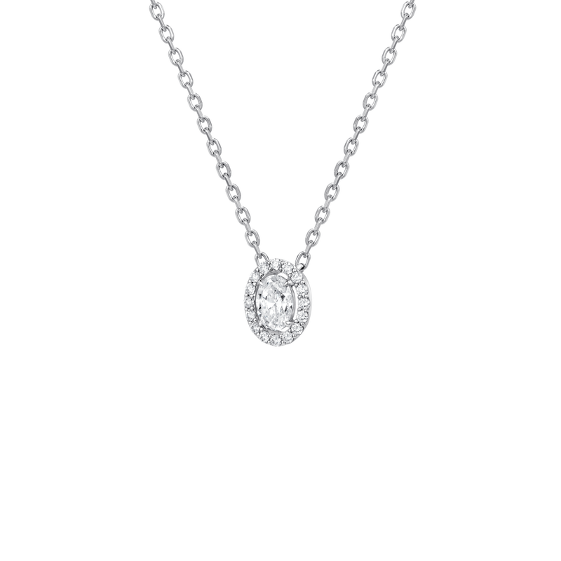 Diamond Essentials Unity Oval Halo Pendant