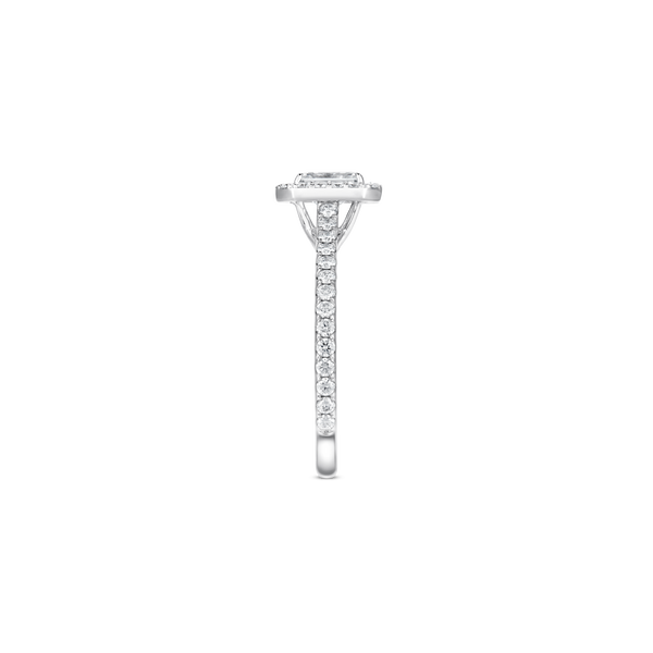 Unity Emerald-Cut Diamond Micropavé Halo Engagement Ring