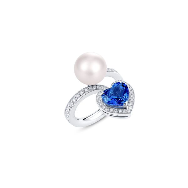 Venus Tanzanite and Diamond Pavé Ring