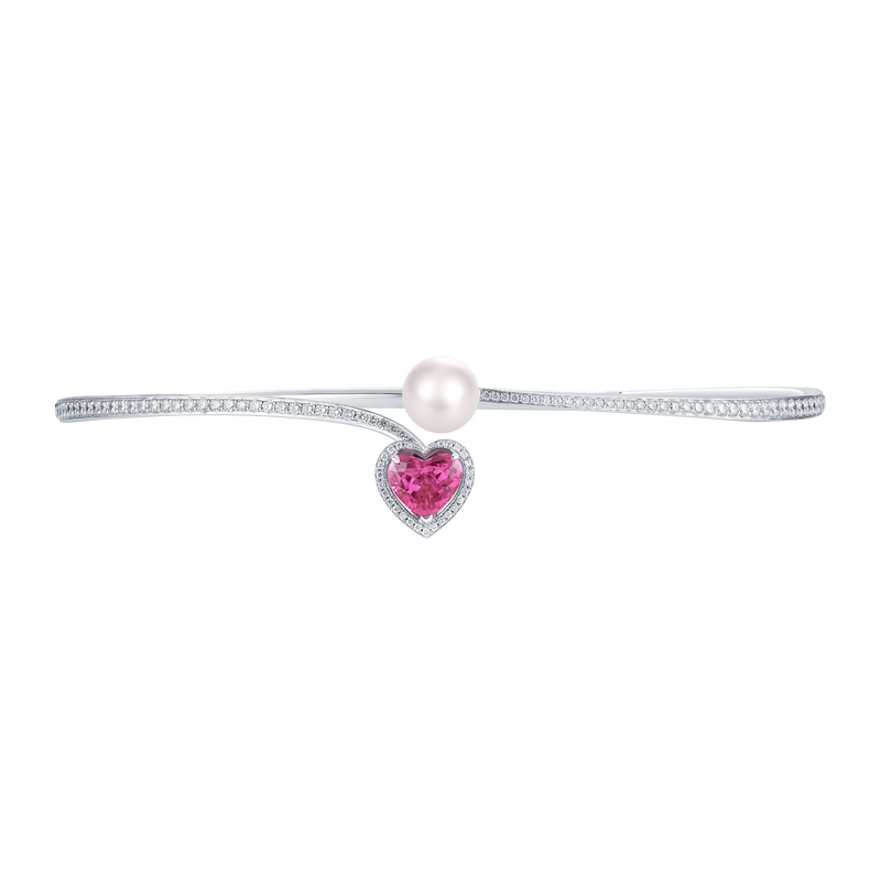 Venus Rubellite and Diamond Pavé Necklace