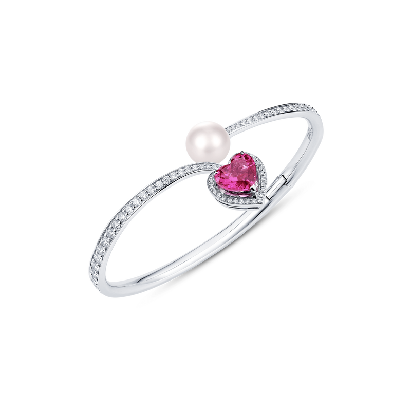 Venus Rubellite and Diamond Pavé Bangle