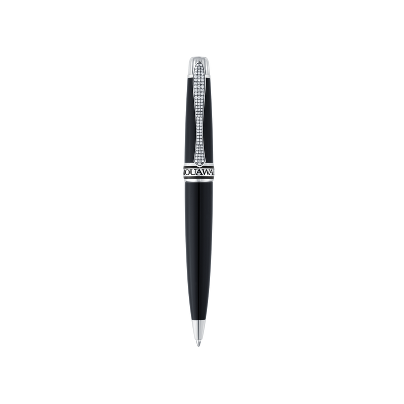 Grande Ellipse Black Lacquer & Diamond Ballpoint Pen