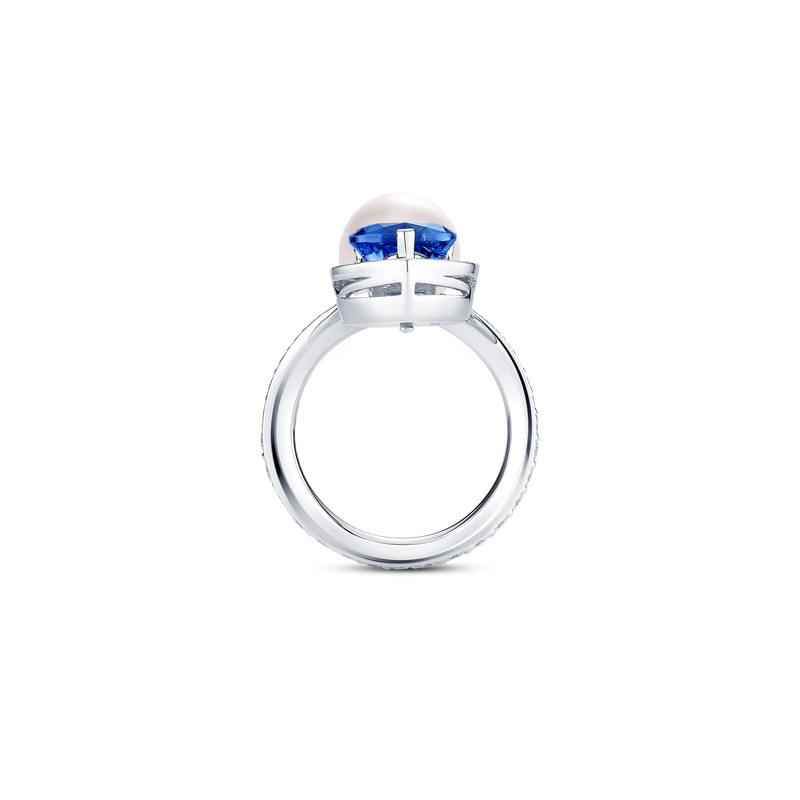 Venus Tanzanite and Diamond Pavé Ring