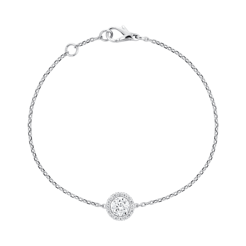 سوار يونيتي أساسيات الألماس بماسة مستديرة مع هالة الماس
