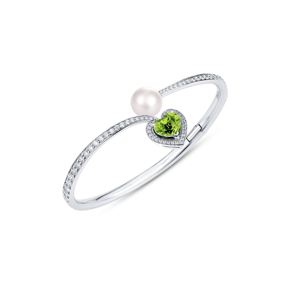 Venus Peridot and Diamond Pavé Bangle