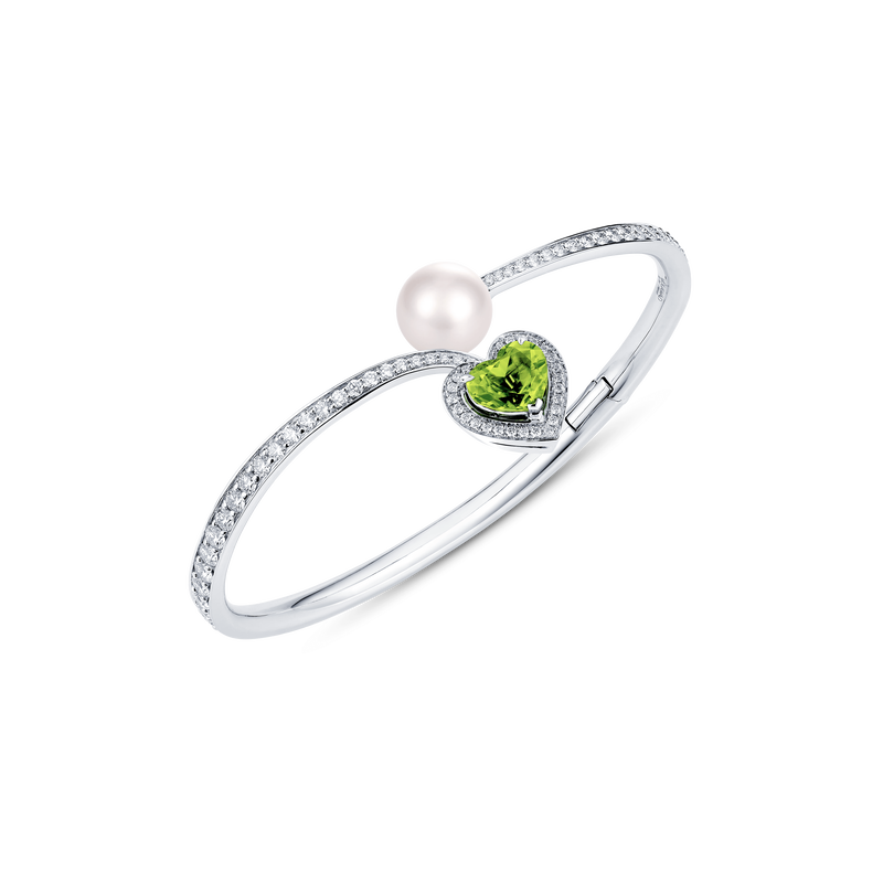 Venus Peridot and Diamond Pavé Bangle