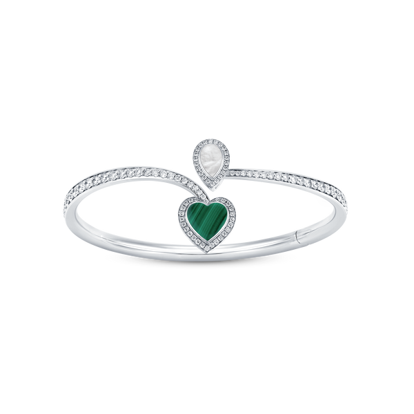 Venus Mother of Pearl & Malachite Bangle