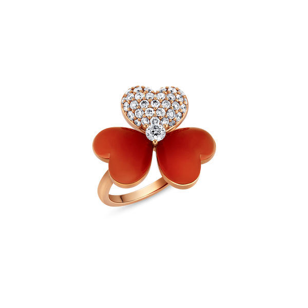 Flower of Eternity Red Agate Ring 21mm