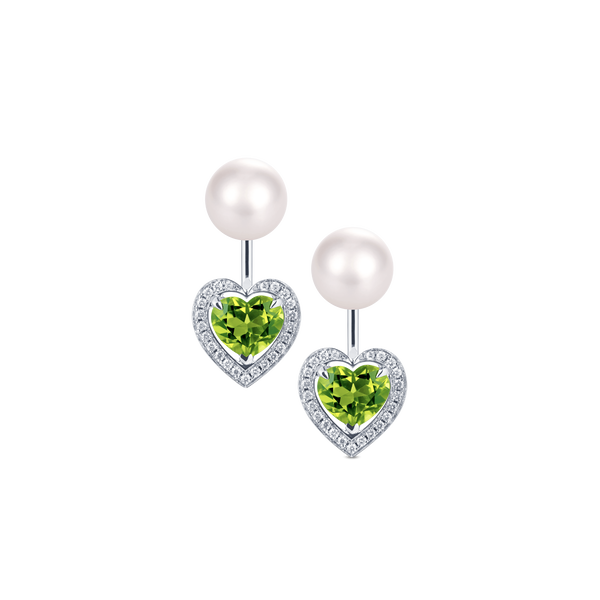 Venus Peridot and Diamond Pavé Earrings