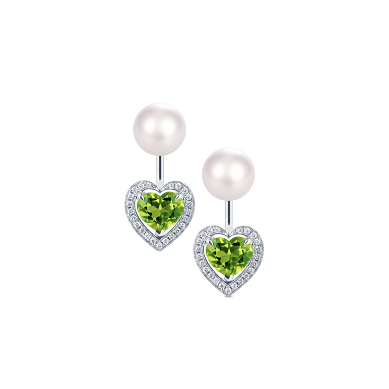 Venus Peridot and Diamond Pavé Earrings