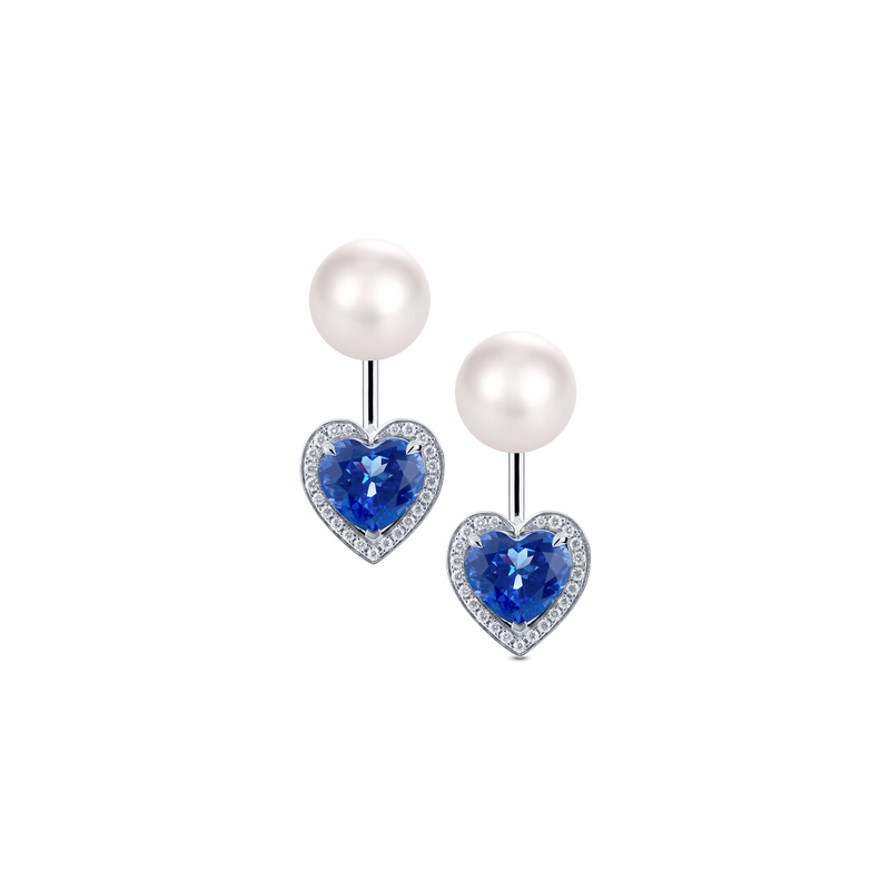 Venus Tanzanite and Diamond Pavé Earrings