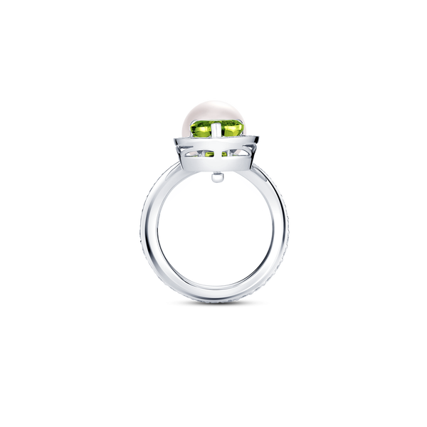 Venus Peridot and Diamond Pavé Ring