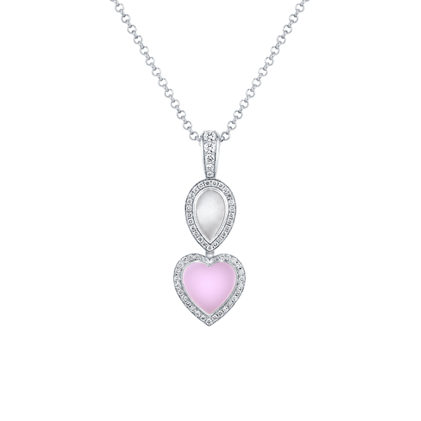 Venus Mother of Pearl & Pink Heart Pendant