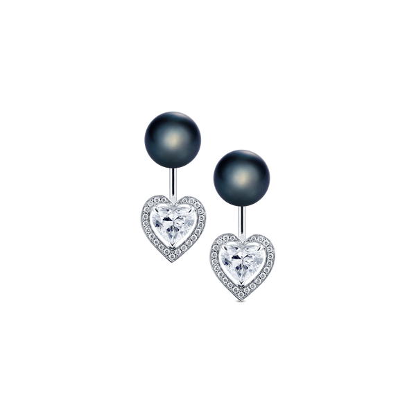 Venus Diamond Heart Pavé Earrings